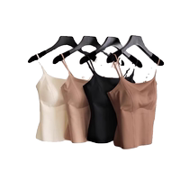 Brown beautiful back strap bra all-in-one vest for women with padded suit and short style seamless bottoming tube top underwear