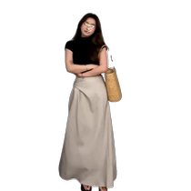 French high-waisted skirt for women in summer new style pleated design temperament waist-length skirt pear-shaped figure wide swing skirt