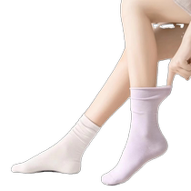 5 pairs of socks for women in spring and autumn thin pure cotton antibacterial boneless stockings with loafers mid-calf socks