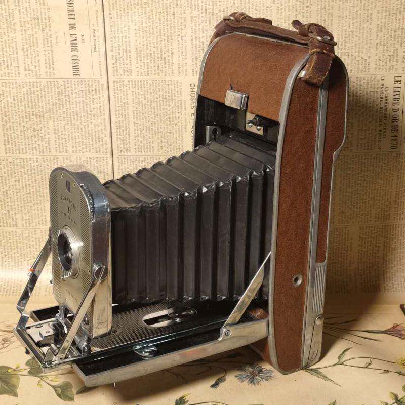 (Yao Lankaku) American Reflux Old Objects Treasure of 95 Type of large leather cavity Camera Folding Camera with leather case