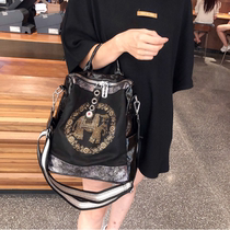 Hong Kong IT tide brand elephant hot diamond shoulder bag female real leather fashion all-match large capacity dual-use backpack casual personality