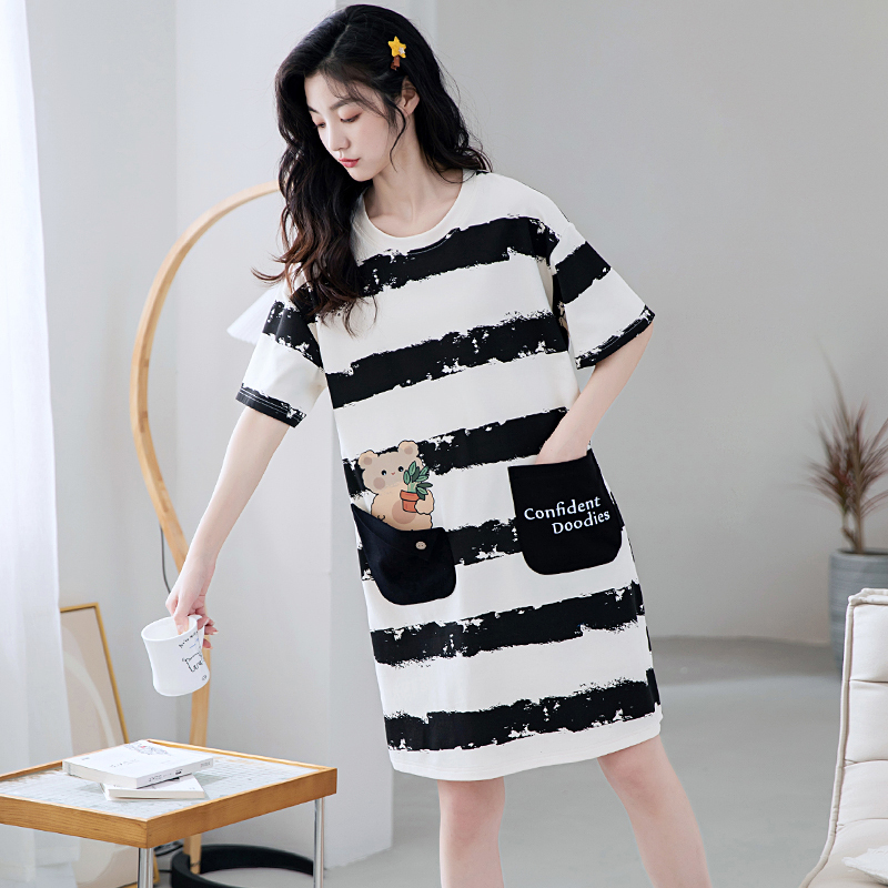 Pure Cotton Nightgown for Women, 2026 New Model, Suitable for Summer, Can Be Worn Outside, Maternity Summer Pajamas with Built-In Bra Pads, Can Be Worn Outside Pure Cotton Nightgown for Women, 2026 New Model, Suitable for Summer, Can Be Worn Outside, Maternity Summer Pajamas with Built-In Bra Pads, Can Be Worn Outside
