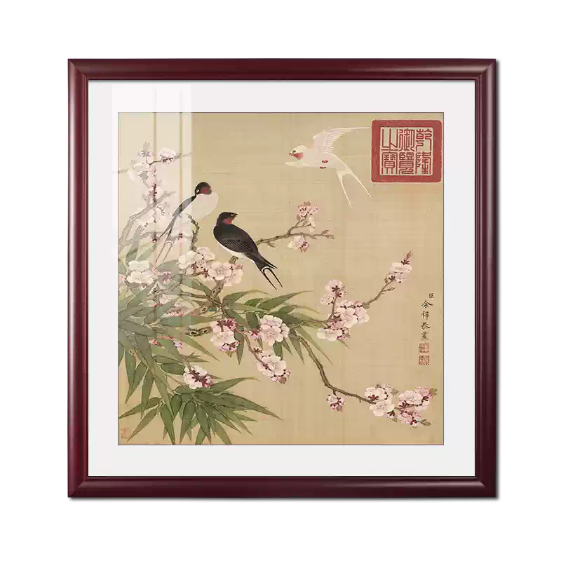 齐白石寿桃（多寿图）中国画 掛け軸 水墨画 和室 玄関 茶室 壁掛け 美術品 三寿图卷轴挂画齐白石寿桃国画新中式客厅书房茶室玄关祝寿装饰画-淘宝