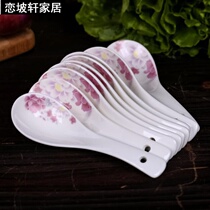 Spoon spoon microwave oven small Jingdezhen bag New spoon bone porcelain ceramic rice 10 spoons home