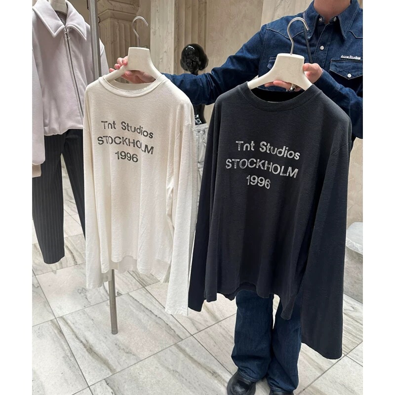 Blcgtnt Top Version! 1996 Print 85% Cotton 15% Linen Unisex Couple Long Sleeve T-Shirt Trendy
