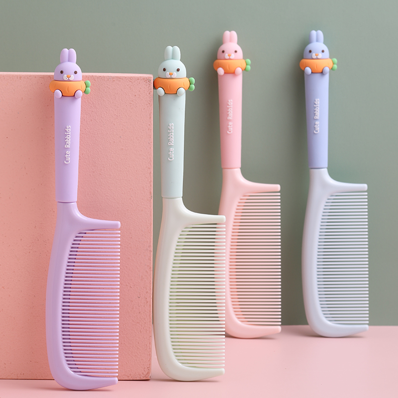 Cute straight hair comb cartoon girl fine tooth hair comb home ladies long hair special student girl hair comb