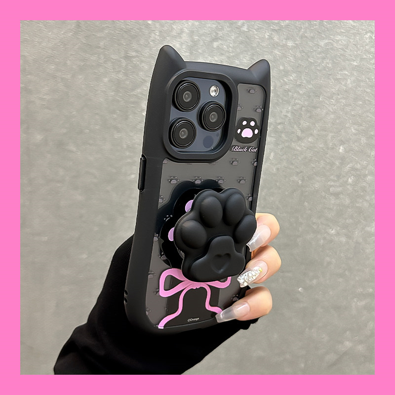 Zhige Is Suitable for iPhone 17, 15, 16 Phone Cases, 3D Cat Ears, iPhone 15 Pro Max Cat Paw Stand, 14Pro Super Cute, Sweet and Cool New Model, 13 for Men and Women, 12 for Couples, 11 Protective Case, 14 Anti-Drop