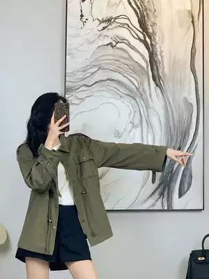 Salt tooling windbreaker 2021 autumn new women's retro loose casual waist fashion short top jacket