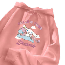 Clearance leak ~ brand discount cut label autumn and winter cinnamon dog sweatshirt womens loose hooded oversize top trendy
