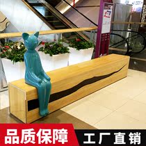  FRP chair Shopping mall cartoon sculpture decoration Public rest area long stool Outdoor park leisure chair