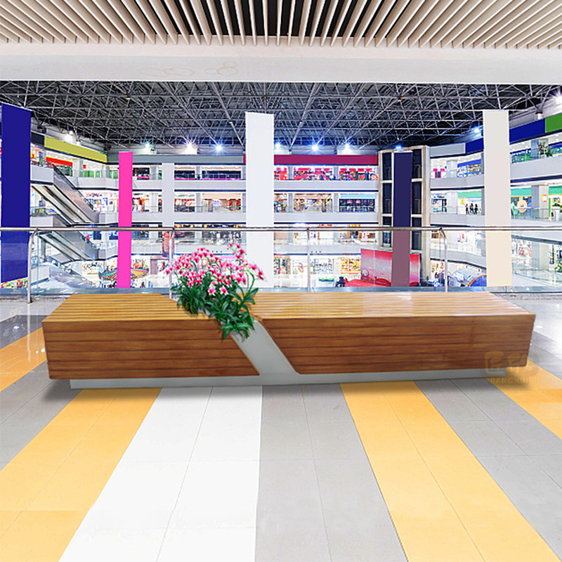 Glass Fiber Wood Grain Seat Mall Office Creative Beauty Chen Leisure Chair Subs Public Rest Area Waiting Chair Bench