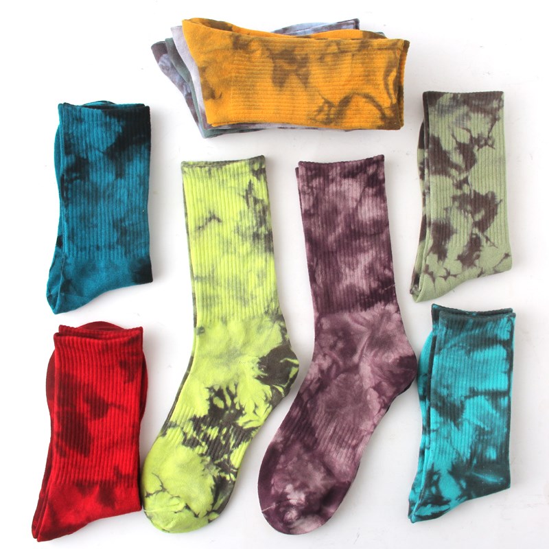 Zdyeing Men & Women Middle Cylinder Socks Tide Card Basketball Long Barrel Street Spring Autumn Rendering Sport Thin hip hop personality cotton socks