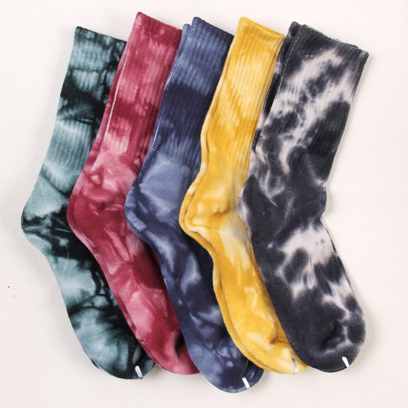 Zdyeing Socks Mid-Cylinder Thick-style Leaf Towel Bottom Mesh Red Spring Autumn Men And Women Basketball Socks Sport Long Socks National Tide