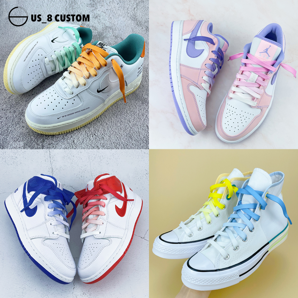 US8ACC Red Blue Black AF1 White Green Orange AJ1 Rose Powder 1970 Ice Cream Mandarin Duck DUNK Gradual laces