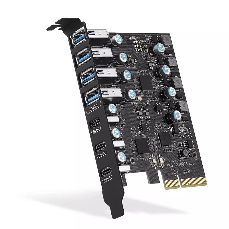 Usb3.2 Expansion Adapter Card Pcie to USB 3.2 3/5/7 Port Usba+Typec Front Panel Typee 20g Usb3.2 Expansion Adapter Card Pcie to USB 3.2 3/5/7 Port Usba+Typec Front Panel Typee 20g