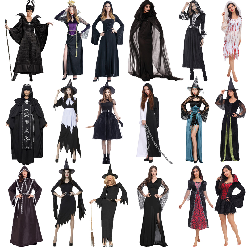 Halloween Cosplay Adult Black Ghost Performance Costume Devil Sexy Short Skirt Schoolgirl Skeleton Witch