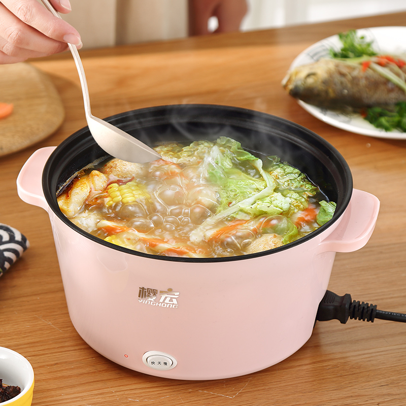 Electric boiler Multifunction Home Students Dormitory Dorm Room Theorizer Cooking Pan Small Power Small Electric Pan Quick Cooking Pan 1-2 People 3