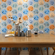 American Retro Countryside Floor Tiles Background Wall Hexagonal Flower Brick Kitchen Toilet Balcony Bathroom Mall Antique Brick