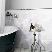 Nordic Bright Light Advanced Dazzling Small White Brick Kitchen Bathroom With Terrace Small Square Block Background Wall Bathroom 150 * 150