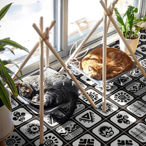 Nordic Wind Black & White Color Small Flower Brick Individuality Retro Brick Minimalist Toilet Bathroom Kitchen Balcony Wall Brick 200200