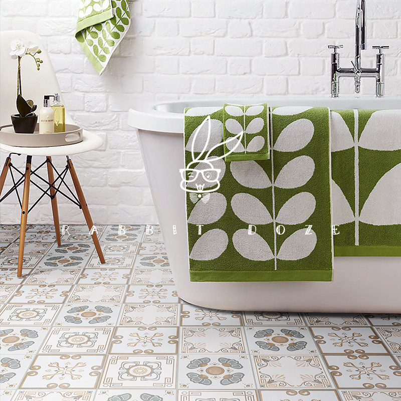 American retro dressing room Bathroom Anti-Slip Ground Floor kitchen Balcony Background Wall Brick Antique Small Flower Brick 200 * 200