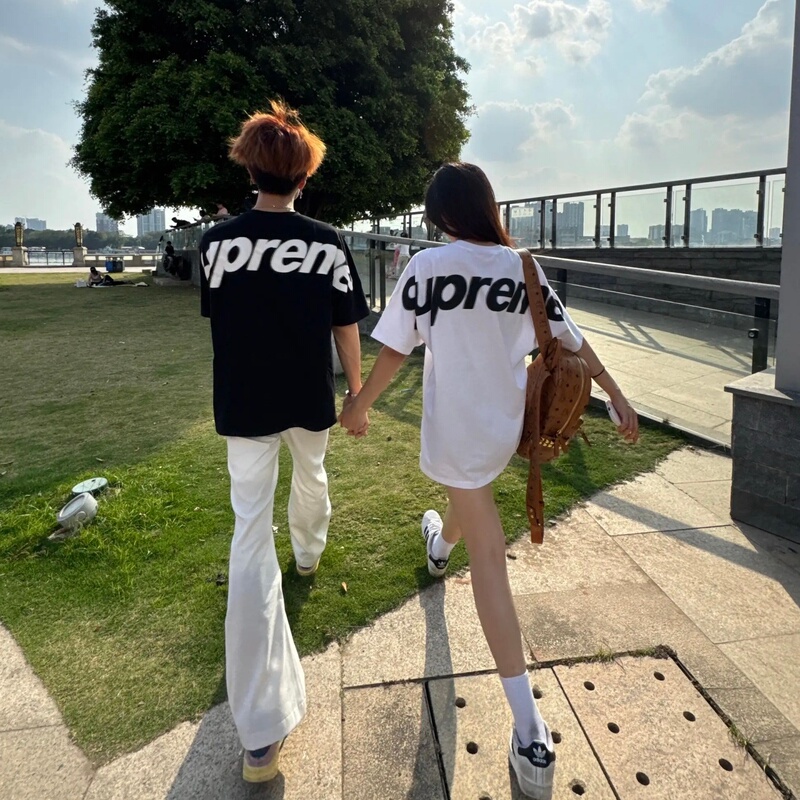 High Street Style Letter Print Short-Sleeved T-Shirt for Men and Women, New Summer Style for Couples, Loose Slimming Top, Trendy Brand