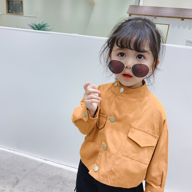 Cô gái mùa xuân 2020 ăn mặc áo khoác ngắn trẻ em vừa và nhỏ mới dài sleeveth mỏng áo khoác bé Hàn Quốc phiên bản đầu không khí.