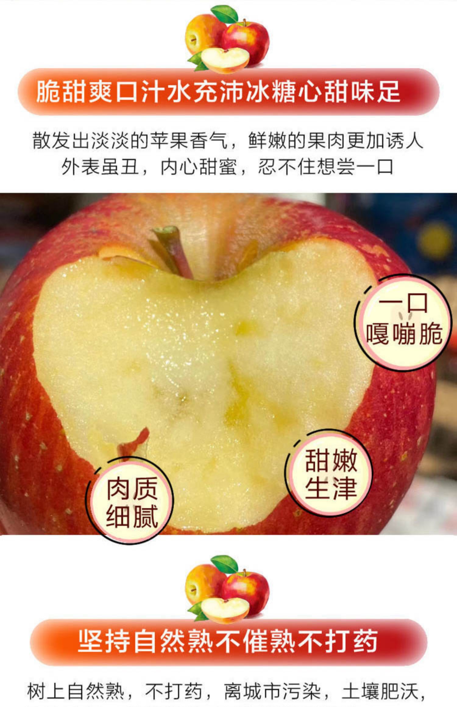 【5斤】正宗烟台冰裂糖心苹果