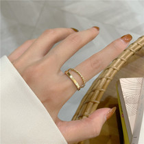 Korean ring ring female sterling silver simple light luxury cold wind 2021 New Tide exquisite personality opening ring