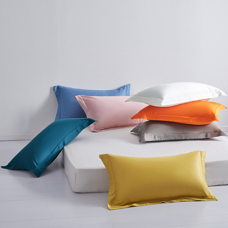 Pillowcase a pair of A-type cotton pure cotton 80 long-staple cotton solid color single hotel household pillowcase pillow core cover