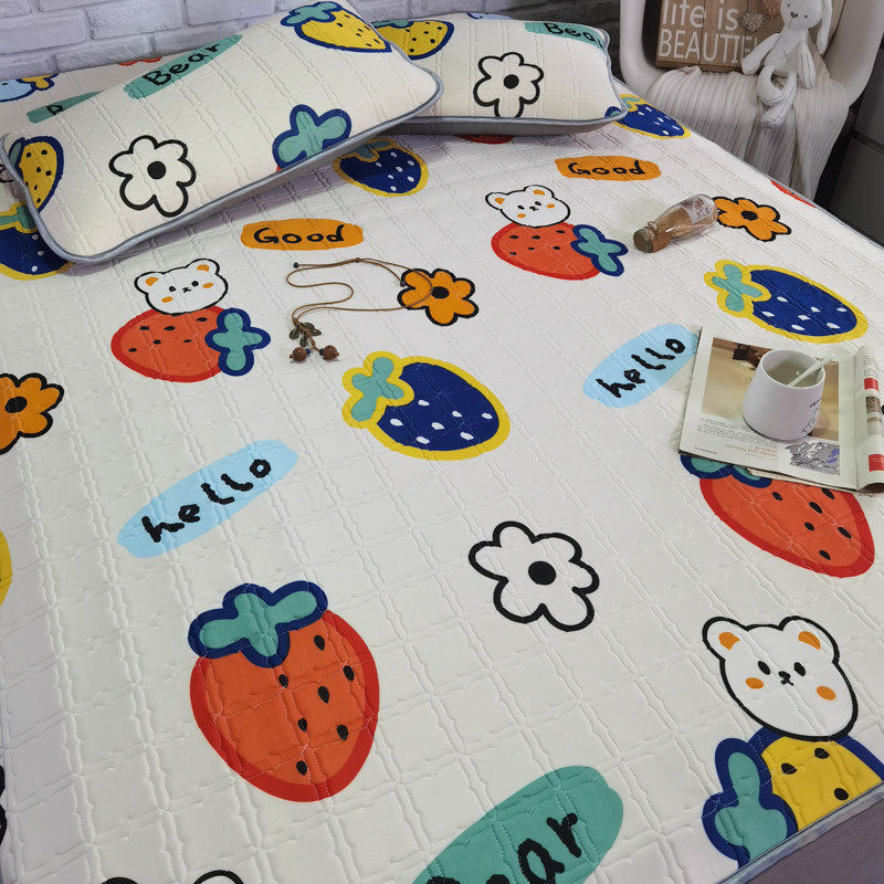 ins small fresh latex mat three-piece set 1 8m air-conditioning soft seat single student dormitory ice silk seat two-piece set