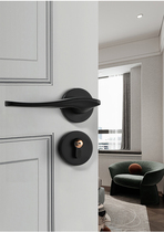 New Leap Black Split Door Lock Bedroom Mute Indoor Door Lock Solid Wood Room American Magnetic Suction Handle Door Lock Lock