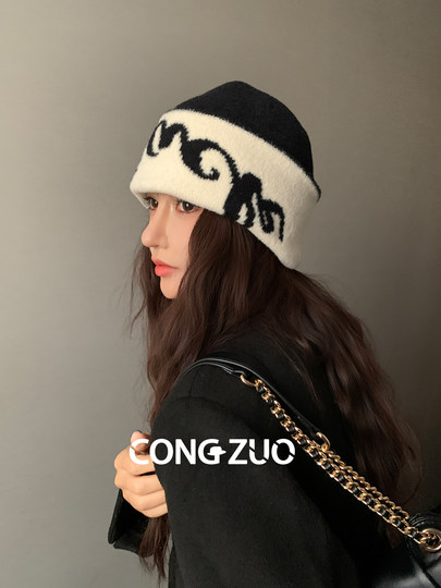 Original pile hat for women winter new ear protection warm wool knitted hat showing face small big head circumference cold hat
