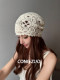 Congzuo hand-woven hollow knitted hat women's spring and autumn pile hat summer face-showing small thin breathable woolen hat