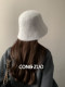 Angora Rabbit Fur Hat for Women, Winter Sheep Wool Blend Fisherman Hat, New Style, Face-Slimming Bucket Hat, Warm and Cold-Proof Hat