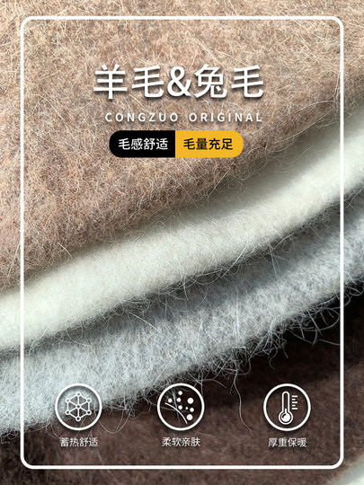 Angora Rabbit Fur Hat for Women, Winter Sheep Wool Blend Fisherman Hat, New Style, Face-Slimming Bucket Hat, Warm and Cold-Proof Hat