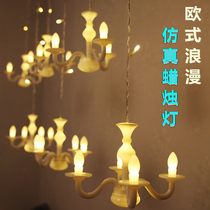 Led candle lamp color lights flashing lights Full Star girl Heart net red room Bedroom curtain Decorative Lights arranged