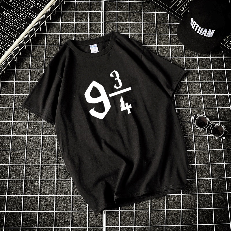 Movie Harry Potter and the Deathly Hallows Platform 9 3/4 Short-Sleeved T-Shirt Pure Cotton for Male and Female Students