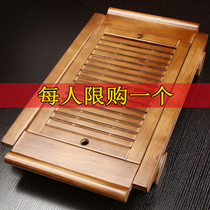 Solid wood tea tray Household simple water storage tea tray Small Kung Fu tea tray Drain tea table living room tea sea simple