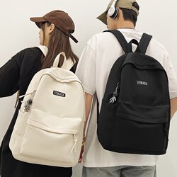 High School Student Backpack for Boys ins Trendy Nylon Backpack for Female College Students Simple and Versatile Retro Travel Backpack