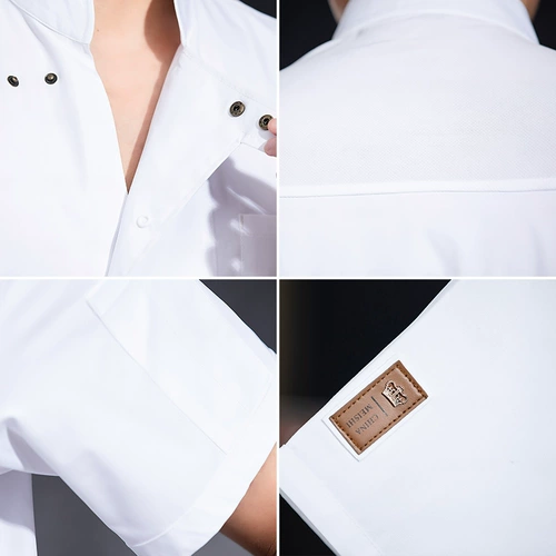 Ледяной шелк с высоким эластичным поваром для общественного питания рабочая одежда для мужчин с короткими рукавами летний ресторан ресторан