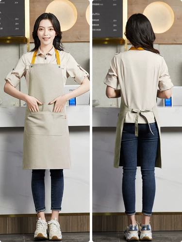 Длинный модный фартук для работы, делается под заказ, с печатью вашего логотипа