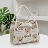 Летний маленький ланч-бокс, модный тканевый мешок для выхода на улицу для матери и ребенка, льняная сумка, коллекция 2023