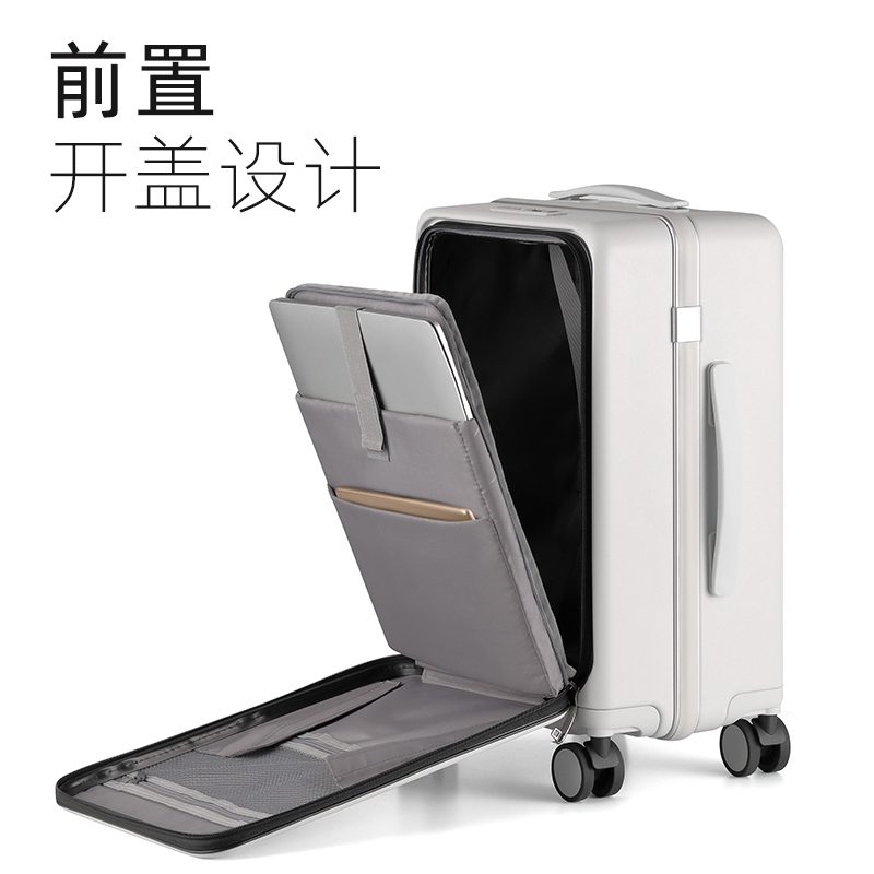 Front Open Cover Suitcase Small Aluminum Frame 20 Inch Woman Boarding Box Business Pull-Lever Box Universal Wheel 24 Men's suitcase