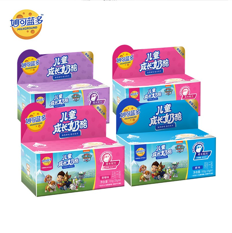 Miaokelando children's growth cheese cup ready-to-eat cheese snack original blueberry strawberry fruit flavor 3 boxes of 12 cups