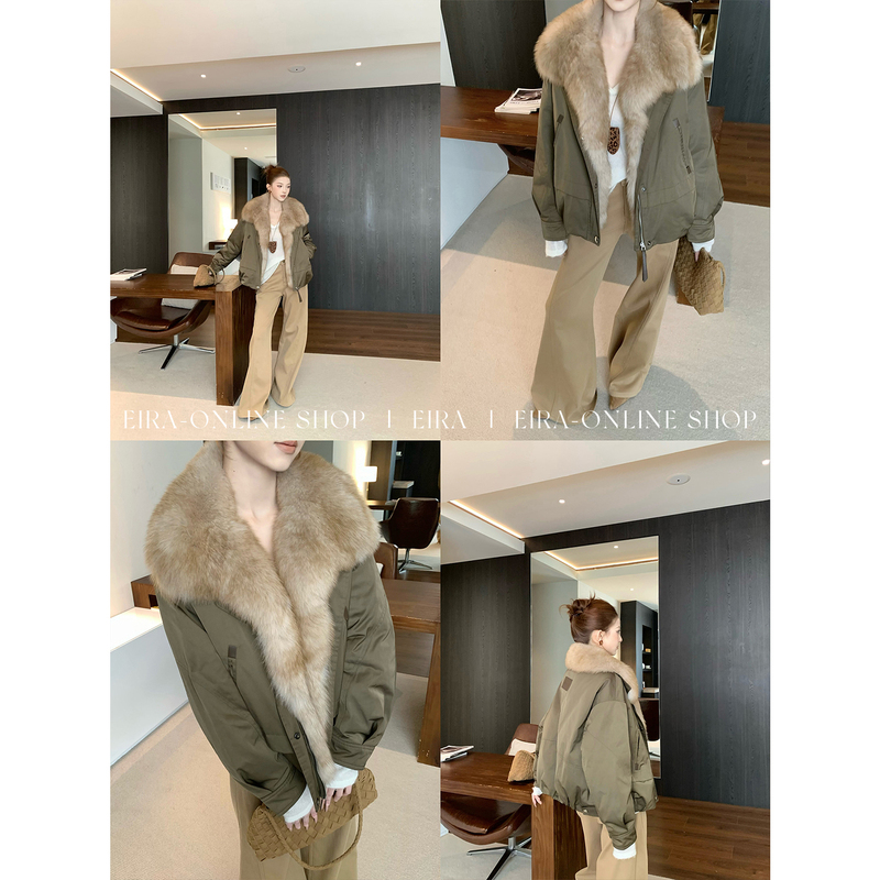 [Clearance Sale] Detachable Fox Fur Collar 90% White Goose down Jacket Women's Winter Vintage Parka