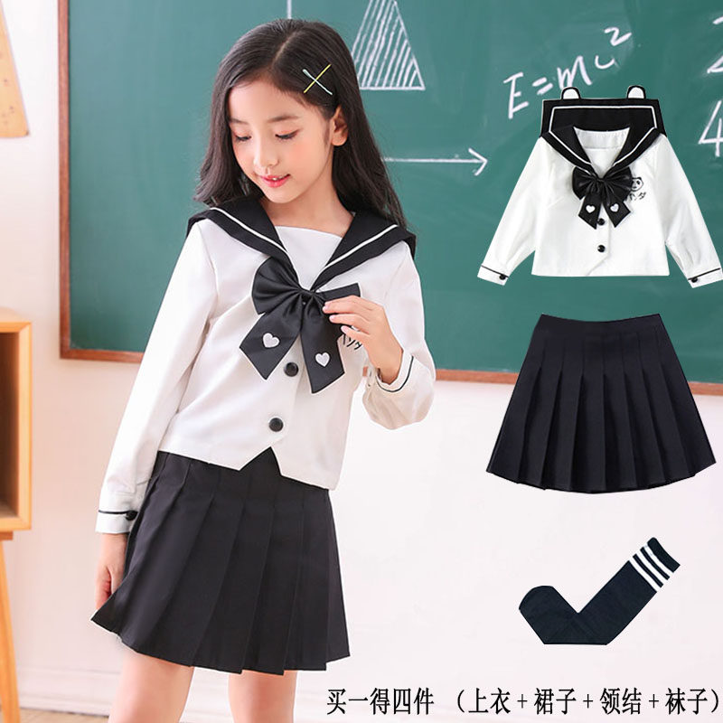 Children's jk uniforms 4 short skirts 5 primary school students 6 sailor suits 7 genuine 8 skirts girls 9 spring and summer suits 10 years old