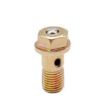 Single two-hole hexagonal oil spill valve screw diesel engine bolt oil pipe joint hydraulic oil pipe return pipe hollow screw