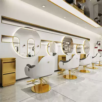 Factory direct new stainless steel shop mirror European hair salon mirror table touch mirror with makeup light mirror