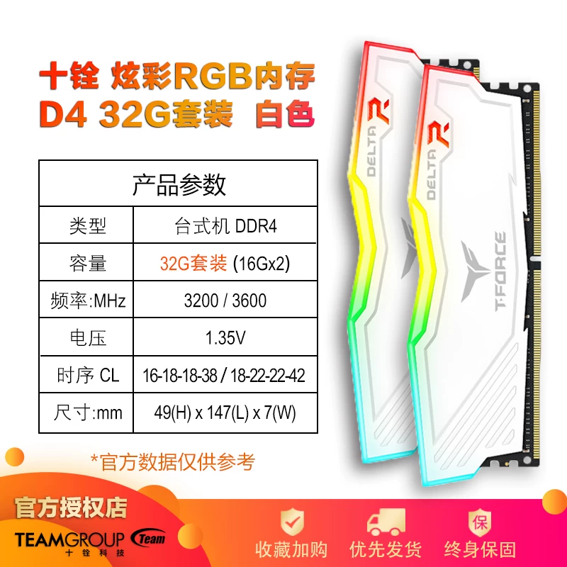Команда Группа Magic Mirror ARGB White Dream 4000 RGB Световая панель 16G Nighthawk DDR4 память 3200 8G Delta